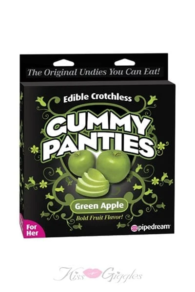 Edible Crotchless Gummy Panties Green Apple Gummy Underwear