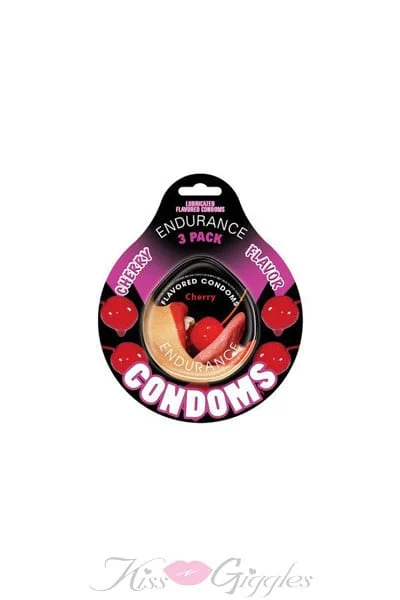 Fun Endurance Cherry Flavored Condoms 3 Pack